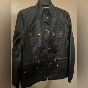 Tommy Hilfiger Women’s Black Military Style Jacket Zipper & Snaps Size L